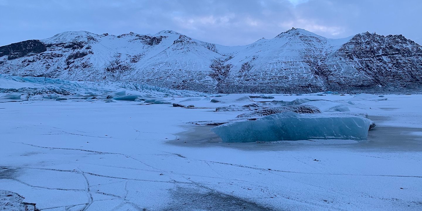 Laguna glaciar frente al Skaftafellsjökull