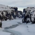 Fjaðrárgljúfur en invierno